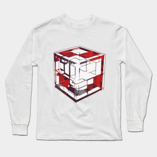 Rubic Cube Red Shadow Silhouette Anime Style Collection No. 378 Long Sleeve T-Shirt